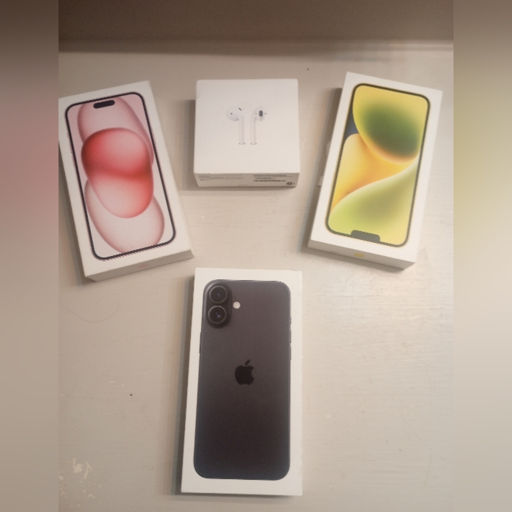 iPhone 4 Empty Box Bundle Includes 14 Plus, 15 Plus, 16 Plus And Airpods